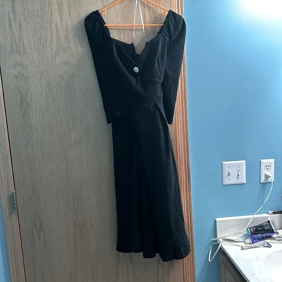 blue dress for baby girl Black Rose Velvet Swing Dress XL main image 1